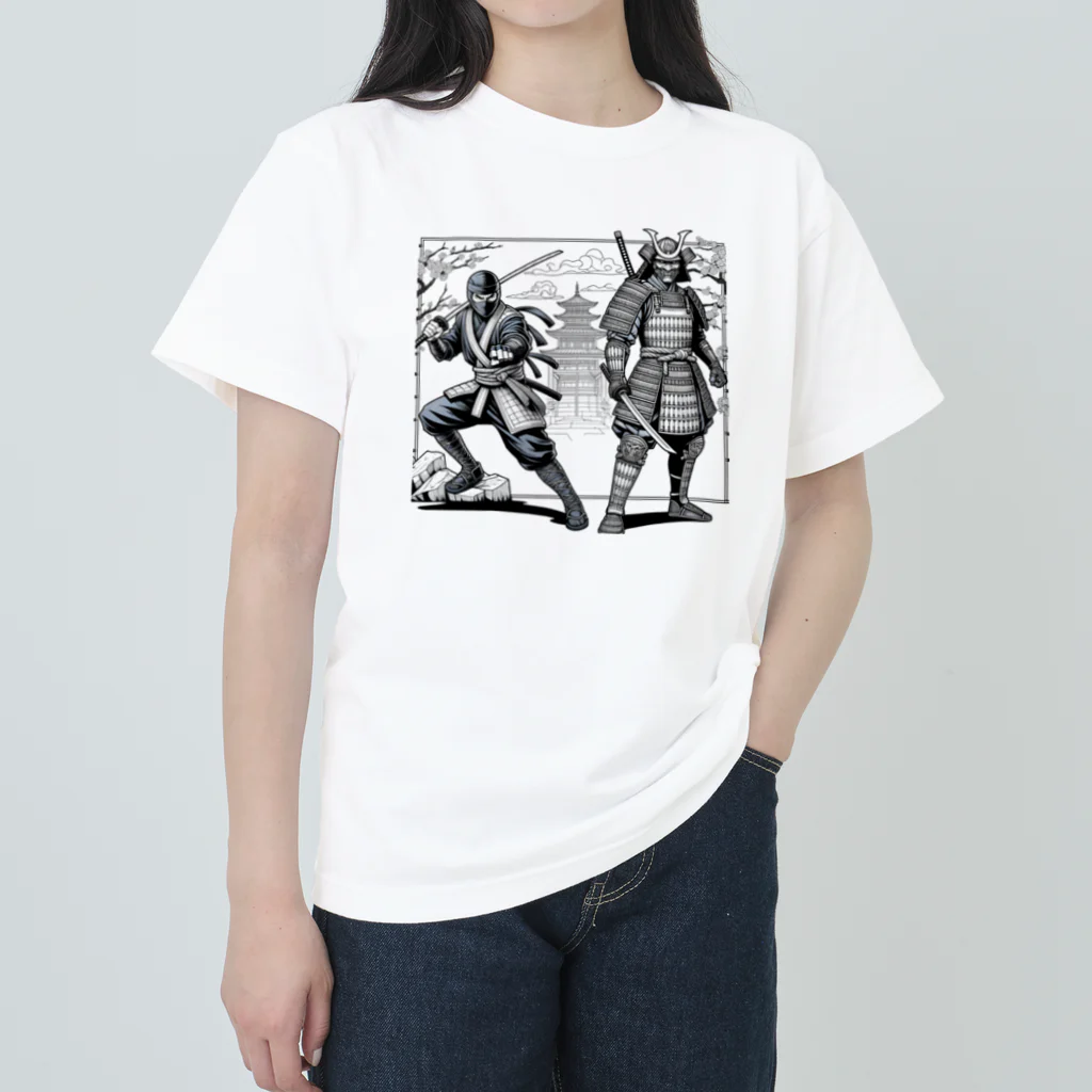 マイティのninja & samurai Heavyweight T-Shirt