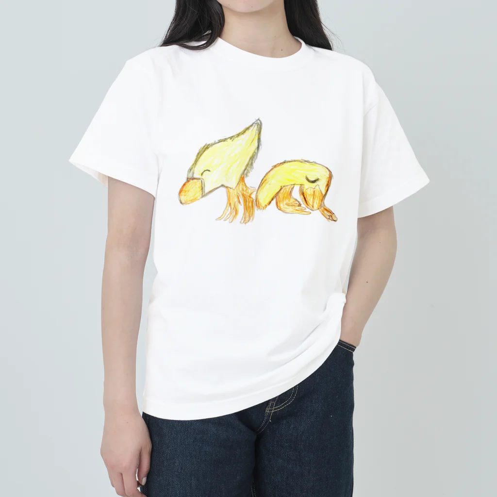 pookela_ponochanのヒヨコたち ヘビーウェイトTシャツ