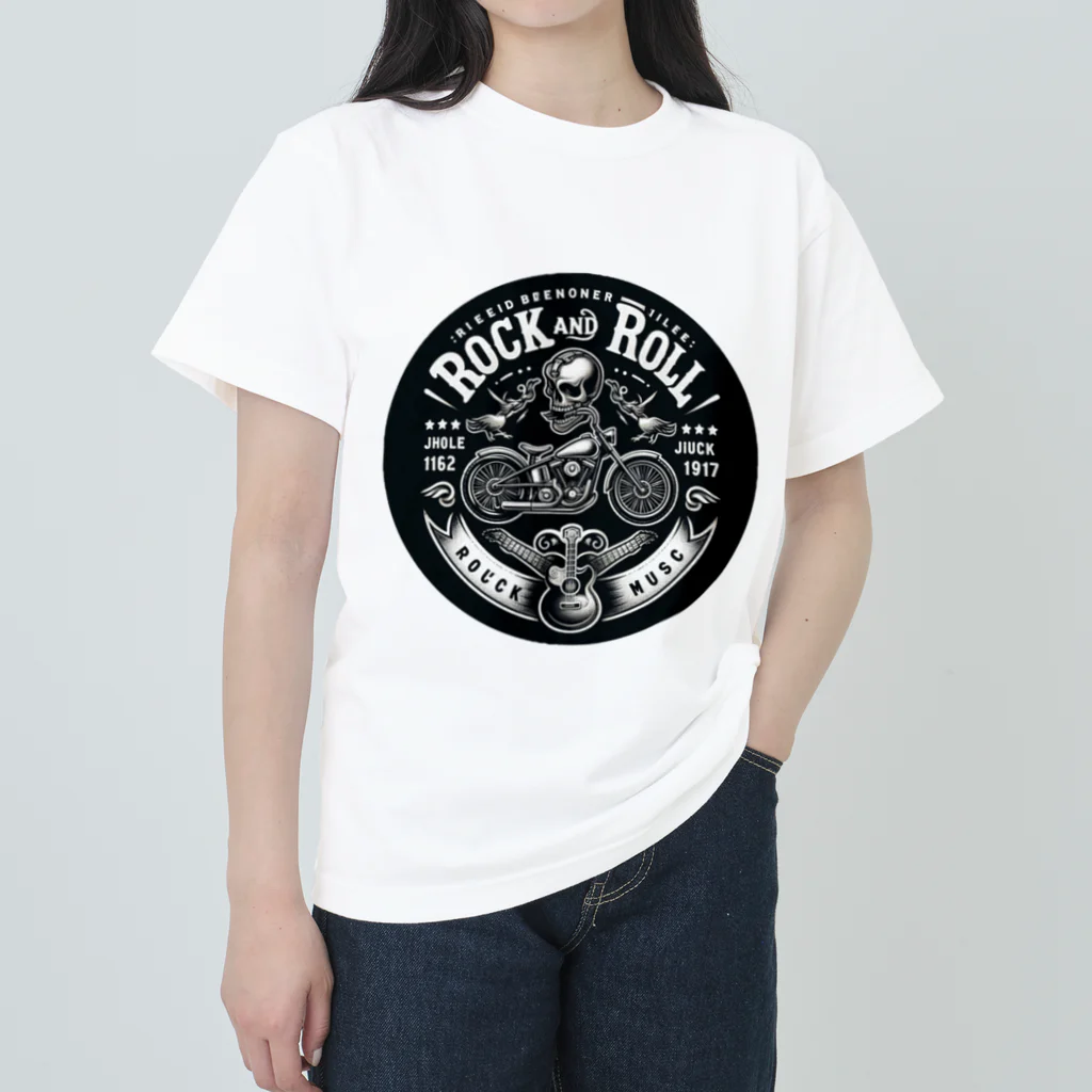 ロック堂のバイクアンドギター Heavyweight T-Shirt