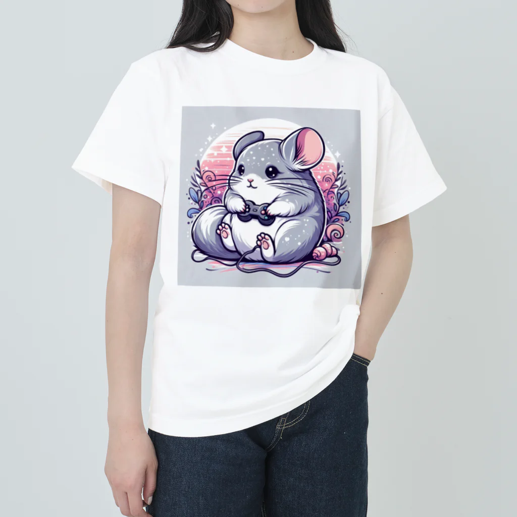 もふっとチンチラ🐭のゲーマーチンチラ Heavyweight T-Shirt