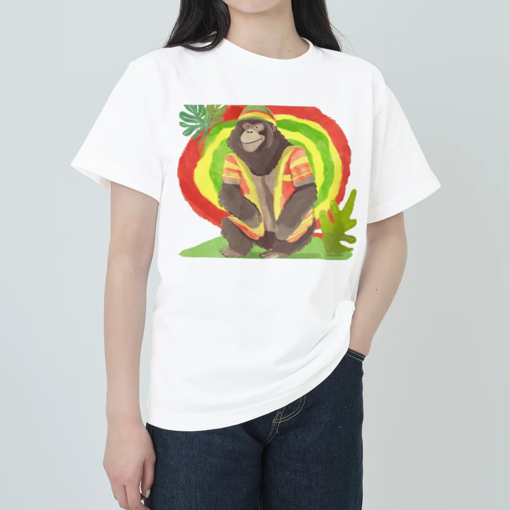 シークレットのレゲエっぽゴリラ Heavyweight T-Shirt