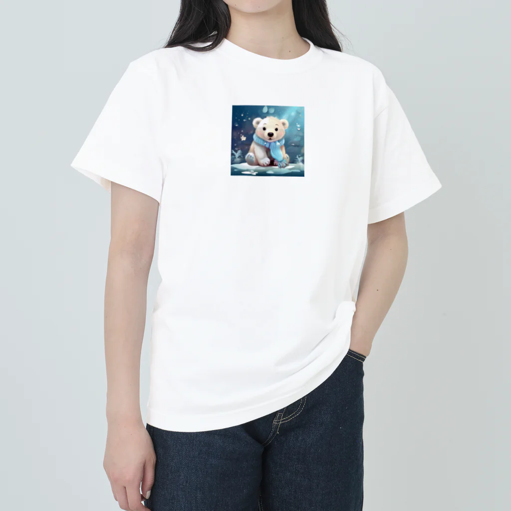 りんりんの可愛いシロクマちゃんショップ　かわいいよ！のしろくまちゃん Heavyweight T-Shirt