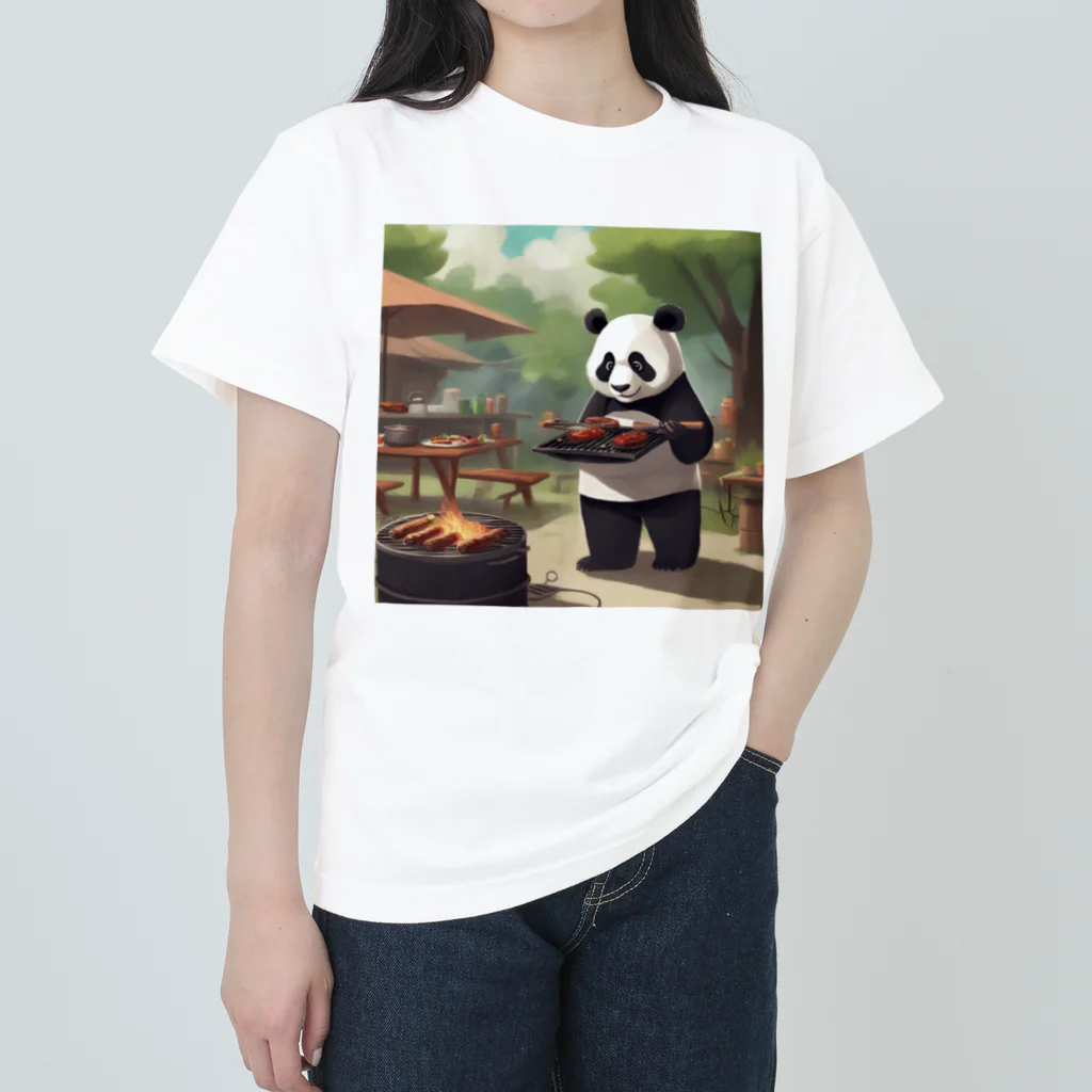 ycm02111968の「食欲をそそるパンダが食事を運びます！」 Heavyweight T-Shirt