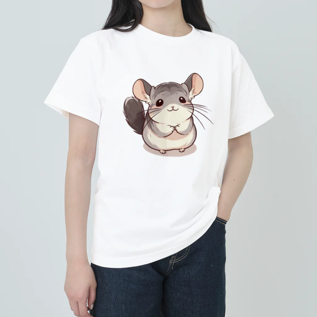 もふっとチンチラ🐭のおねだりチンチラ ヘビーウェイトTシャツ