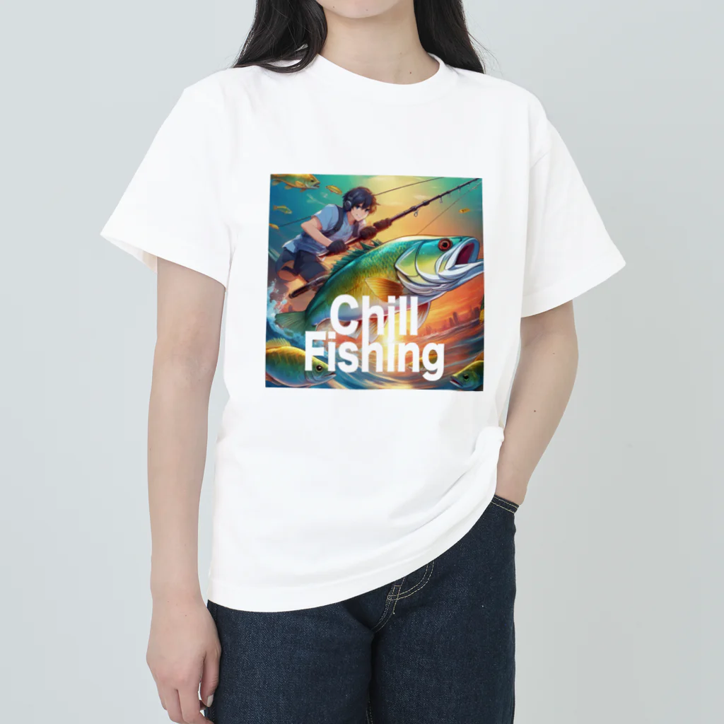 chillfishingのイケメンアングラー！「セイゴ」 ヘビーウェイトTシャツ