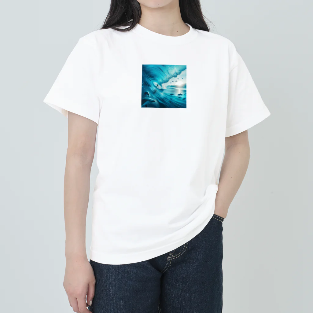 Lovers-chapelのサーファーと海 Heavyweight T-Shirt