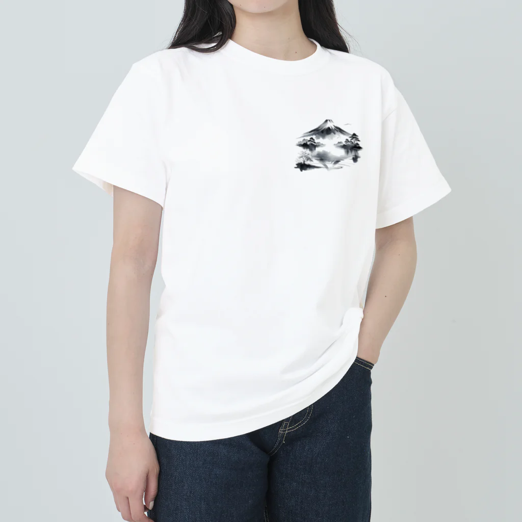 WAFU_JAPANのMirroring Mt.Fuji ヘビーウェイトTシャツ