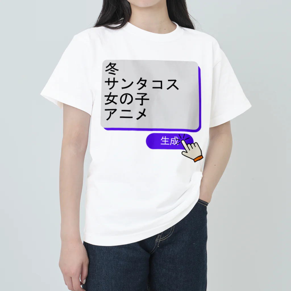 boboboboboの生成ボタンをタップすると・・・（冬１） ヘビーウェイトTシャツ