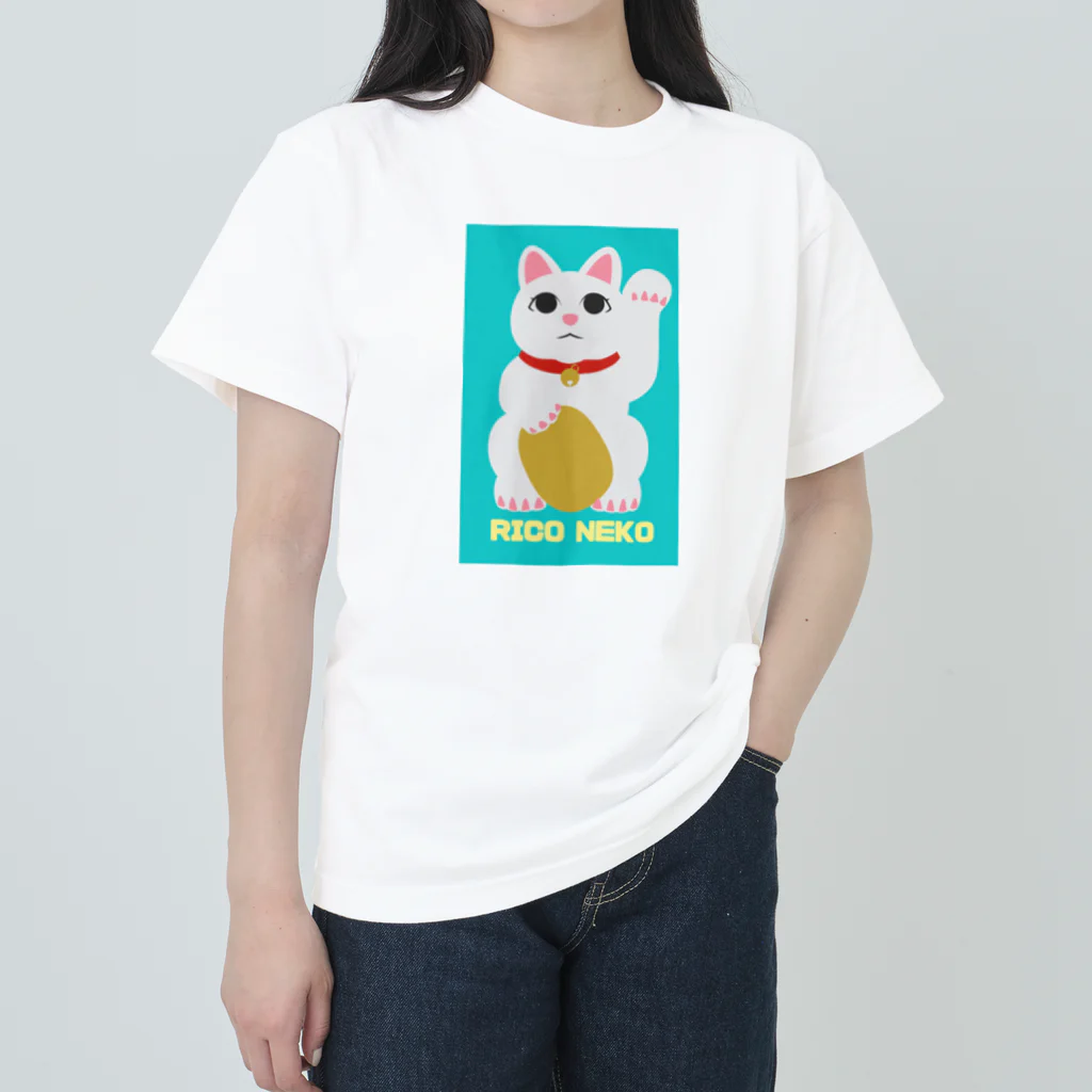 rico39rico39のオリジナルまねきねこキャラクターRICONEKOが登場！ ヘビーウェイトTシャツ