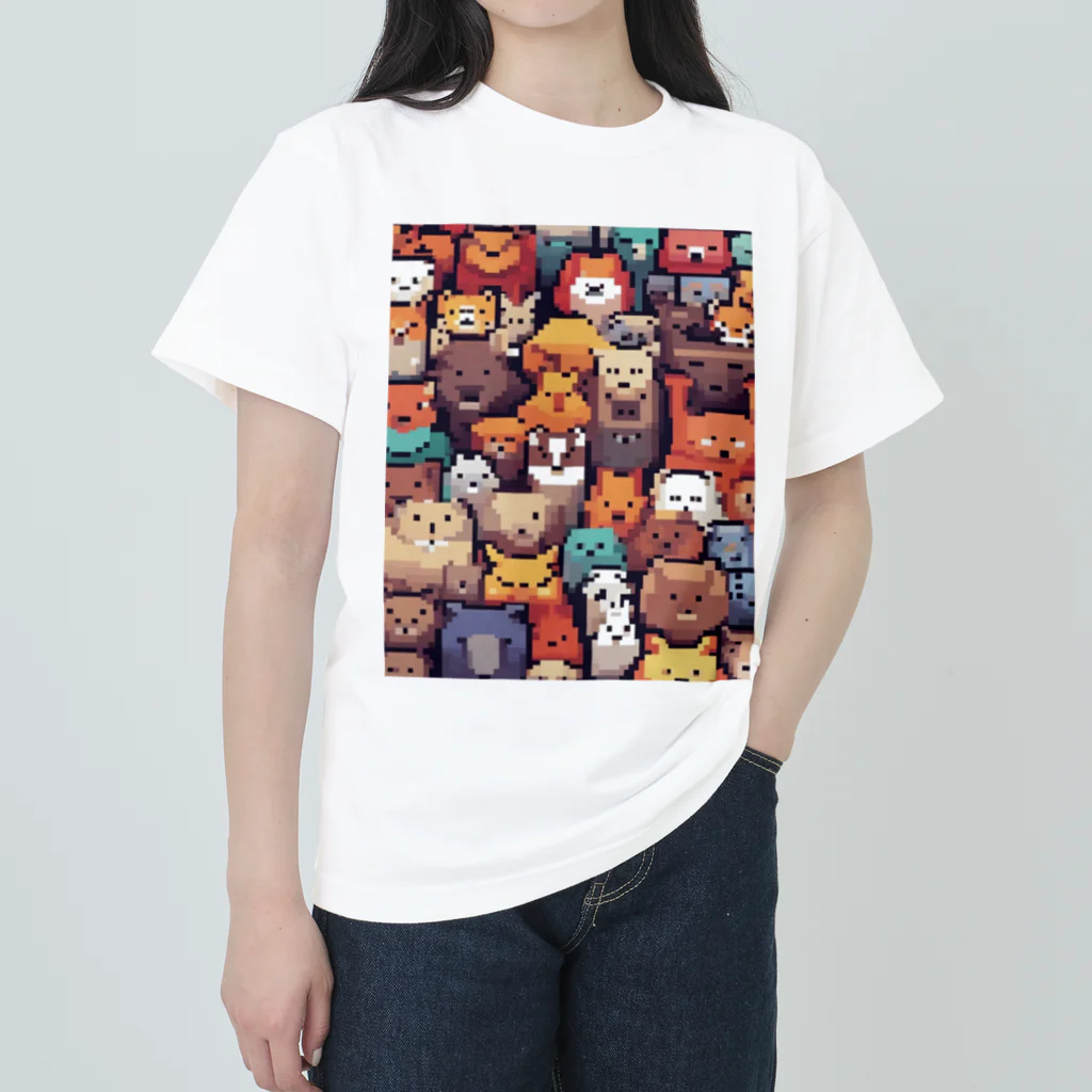 動物ドットの動物ぎっしり2 Heavyweight T-Shirt