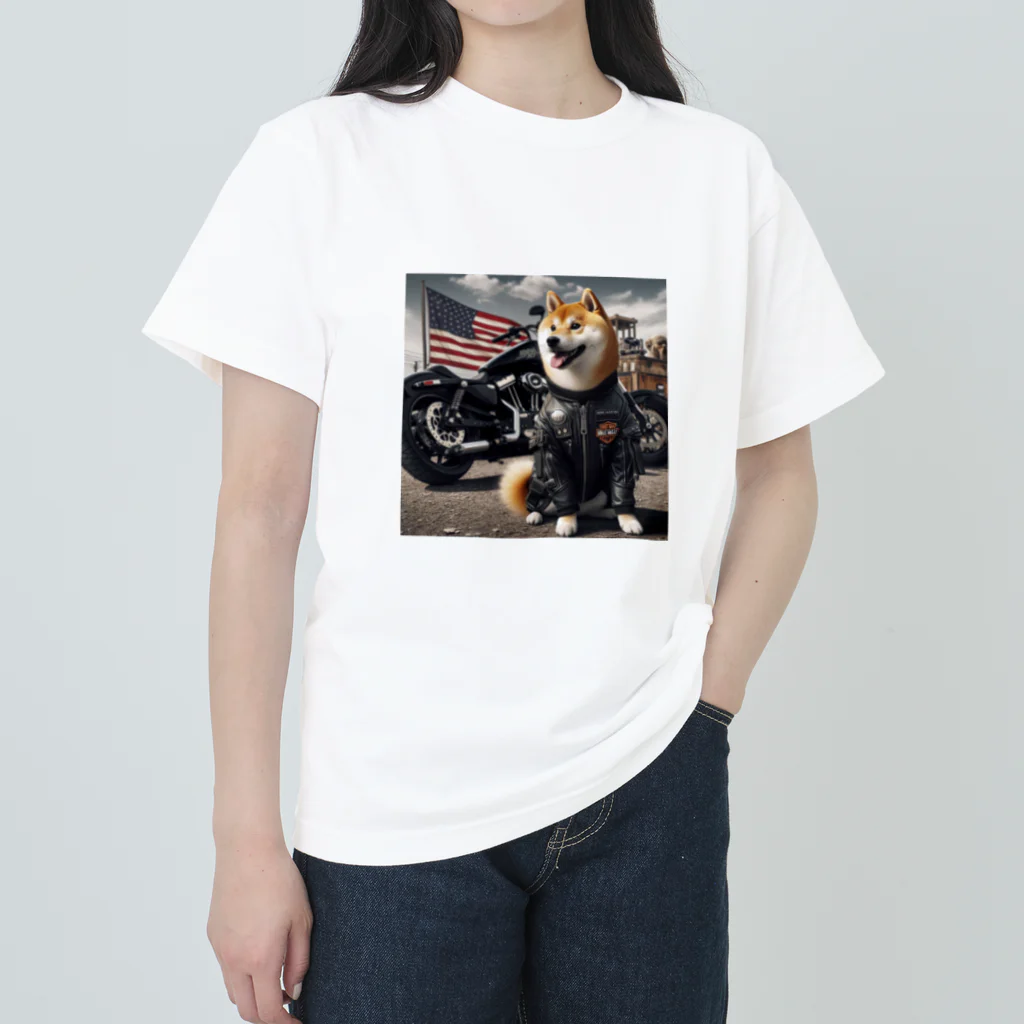 ANTARESのアメリカンライダー柴犬 Heavyweight T-Shirt