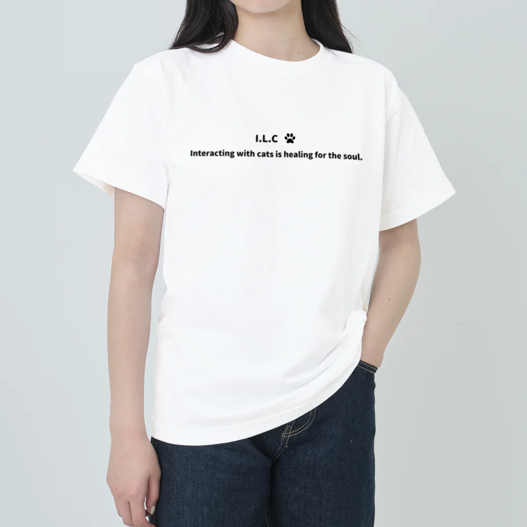 ぱんだまんのI LOVE CAT !（黒） Heavyweight T-Shirt