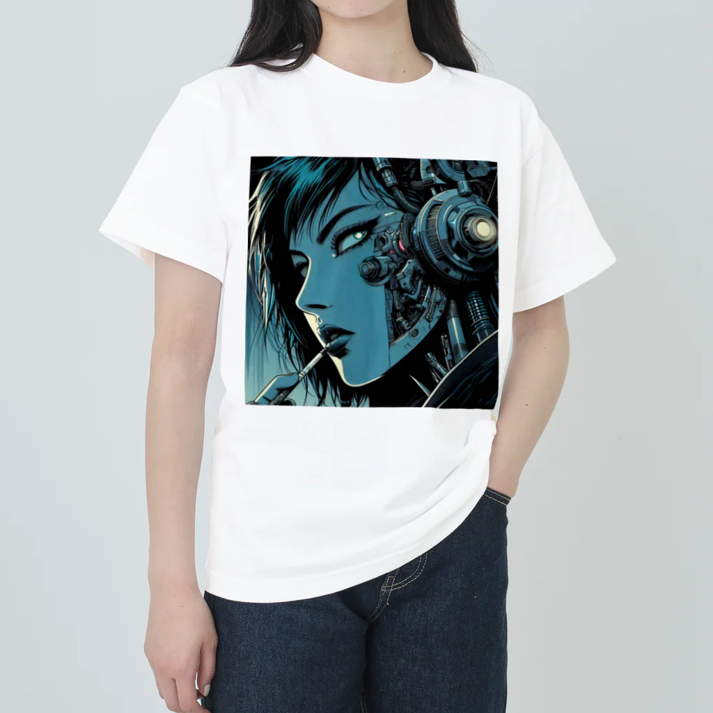 kangekiのサイバーパンクガールNo.34 Heavyweight T-Shirt