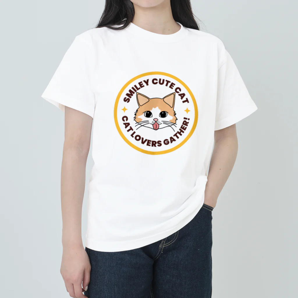 ぱんだまんの舌ペロ猫 ヘビーウェイトTシャツ