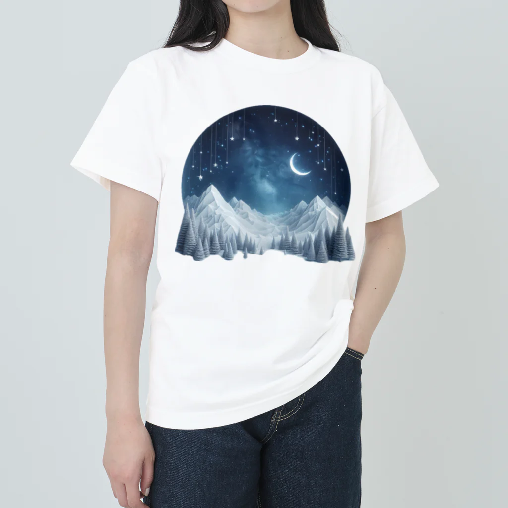 JUPITERの幻想的な冬の夜 ヘビーウェイトTシャツ