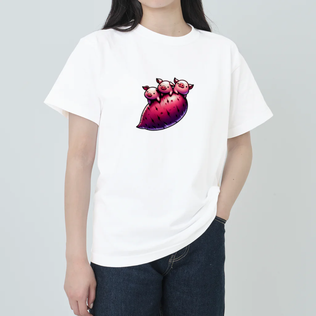 さつまいもスタジオのさつまいもと３匹のこぶた Heavyweight T-Shirt