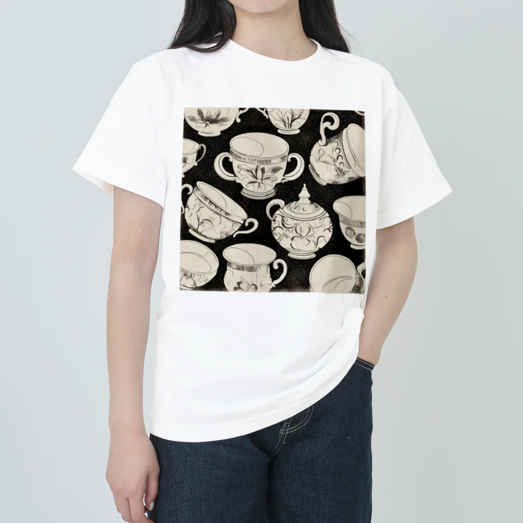 (っ◔◡◔)っ ♥ Le Petit Trésor ♥の花の詩カップ(The Flower Poetry Cup) ヘビーウェイトTシャツ