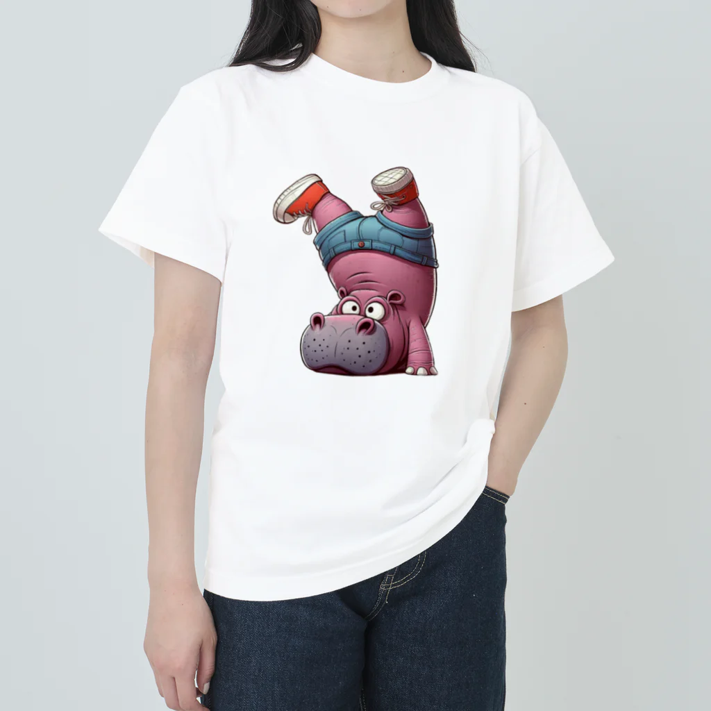 kangekiの逆さまのカバ ヘビーウェイトTシャツ