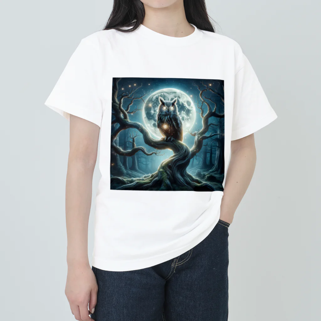 PRINCESSの夜のみみずく ヘビーウェイトTシャツ