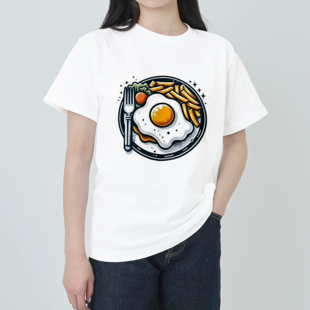 moco3-_-の目玉焼き ヘビーウェイトTシャツ