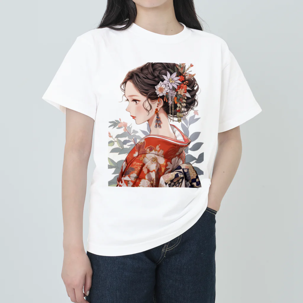 AQUAMETAVERSEの和服姿の女性　sanae 2074 Heavyweight T-Shirt