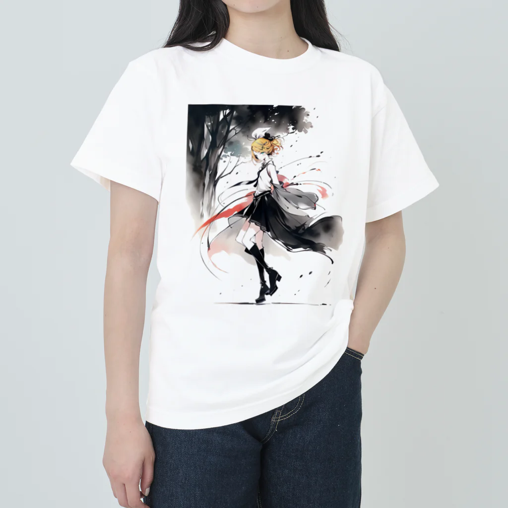 アートデザインakaのオリジナル墨絵 ヘビーウェイトTシャツ