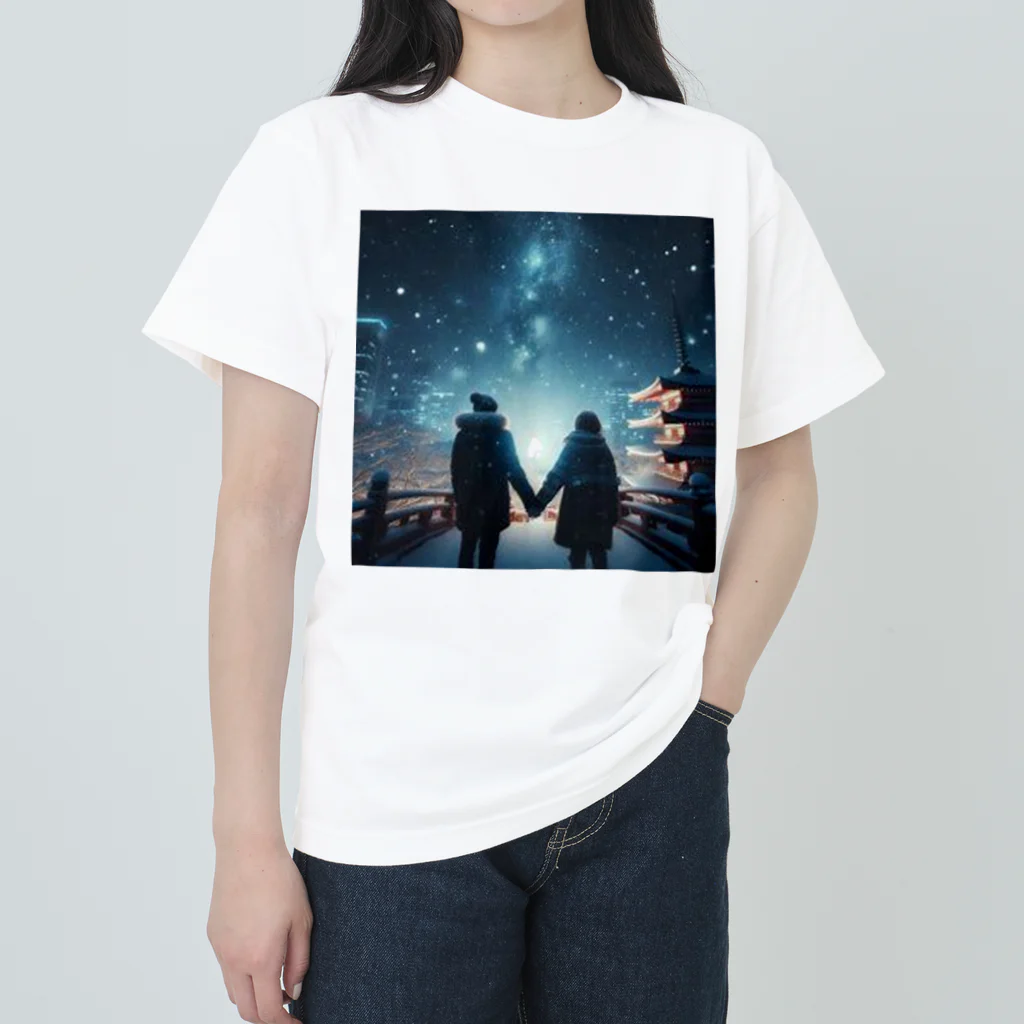 moco3-_-のパートナー ヘビーウェイトTシャツ