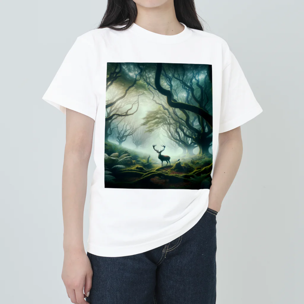 NovAiTen_shopの神秘の森の主 ヘビーウェイトTシャツ