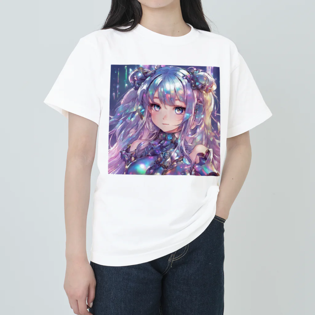 プリンゴブリンのメタリックカラーホログラフィック子さん ヘビーウェイトTシャツ