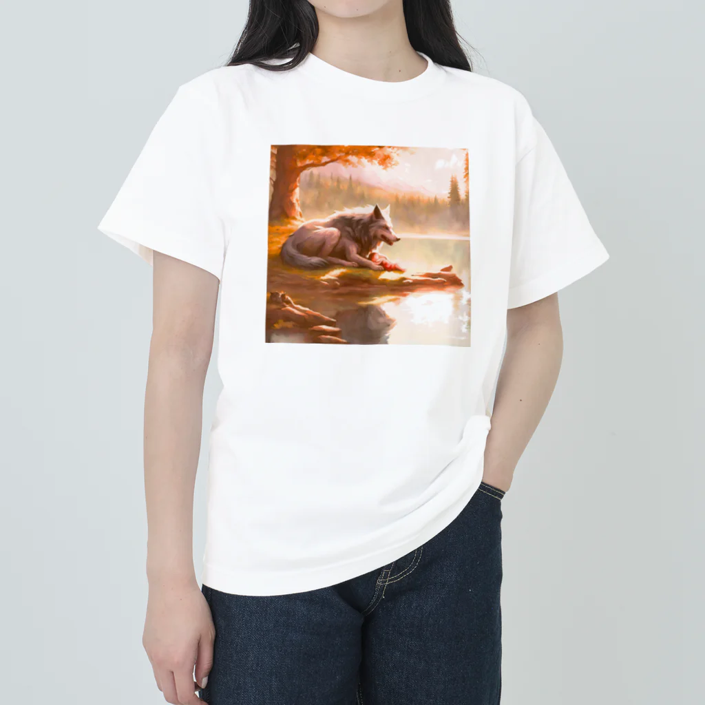 ドリームスケープギャラリーのフェンリルの子守 Heavyweight T-Shirt