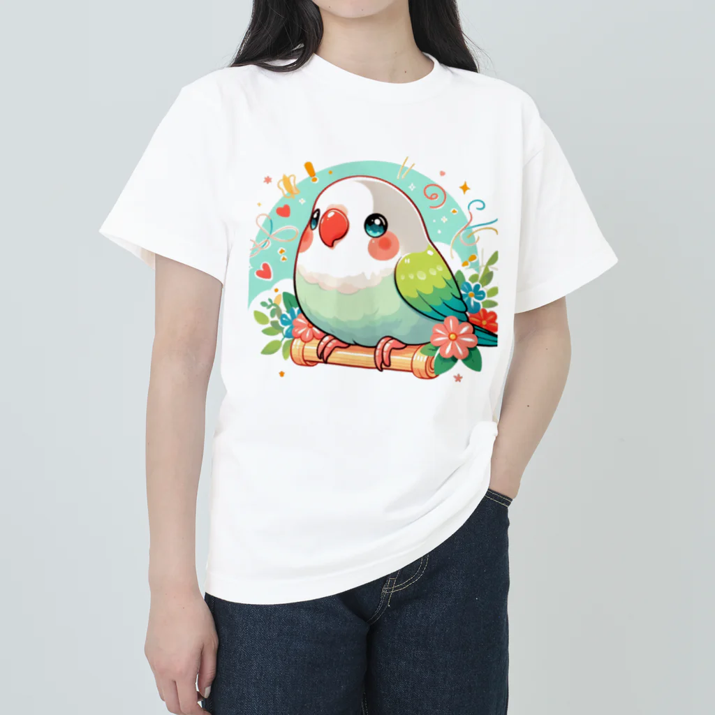 ぷっくりショップのオカメインコちゃん ヘビーウェイトTシャツ