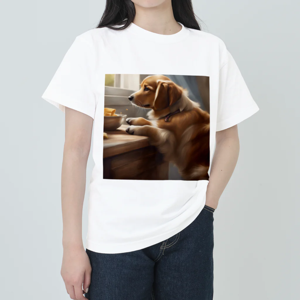 ponazuの帰りを待つ犬 ヘビーウェイトTシャツ