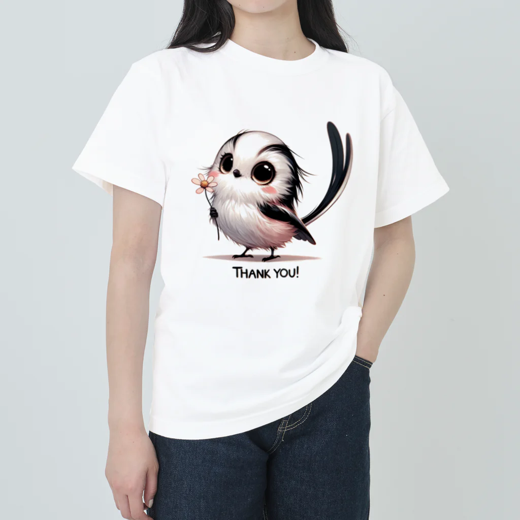 mimikkyu322のLong-tailed Tit  ヘビーウェイトTシャツ