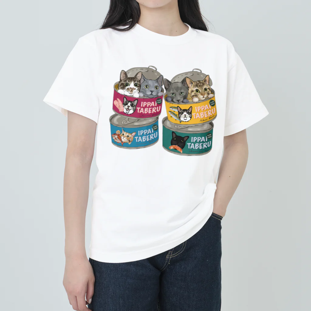 みきぞーん｜保護猫 ミッキー画伯と肉球とおともだちのmuchaguraainima ヘビーウェイトTシャツ