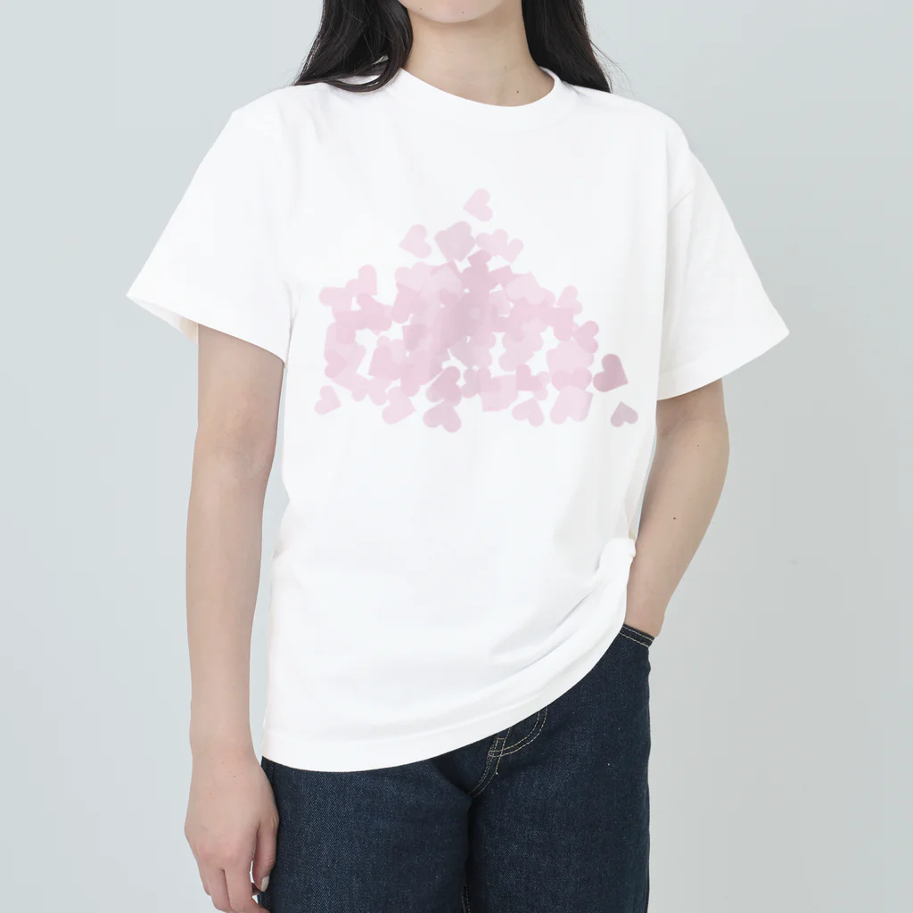 Drecome_Designの【積もったheart mark】百のハート♡飴霰(あめあられ) ヘビーウェイトTシャツ