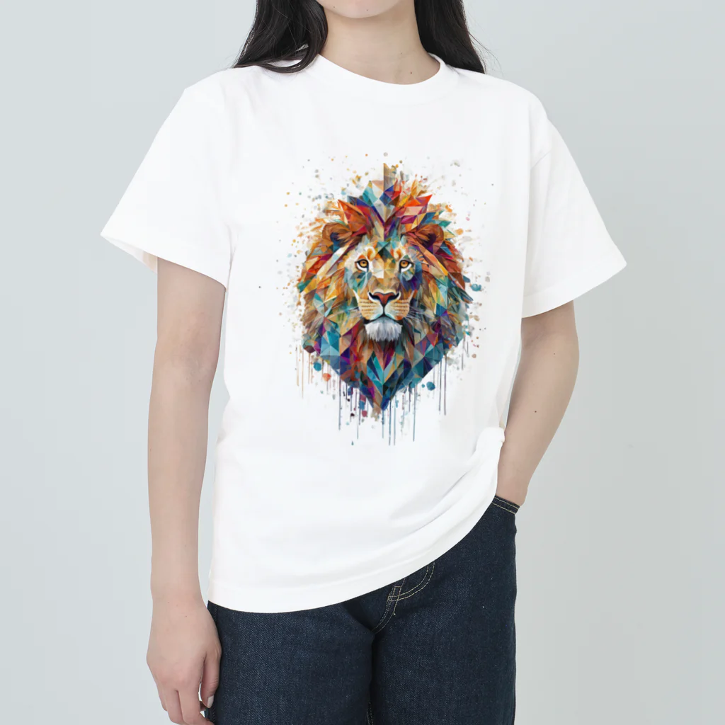 MirofuruDesignの抽象的なライオンスプラッシュTシャツ Heavyweight T-Shirt