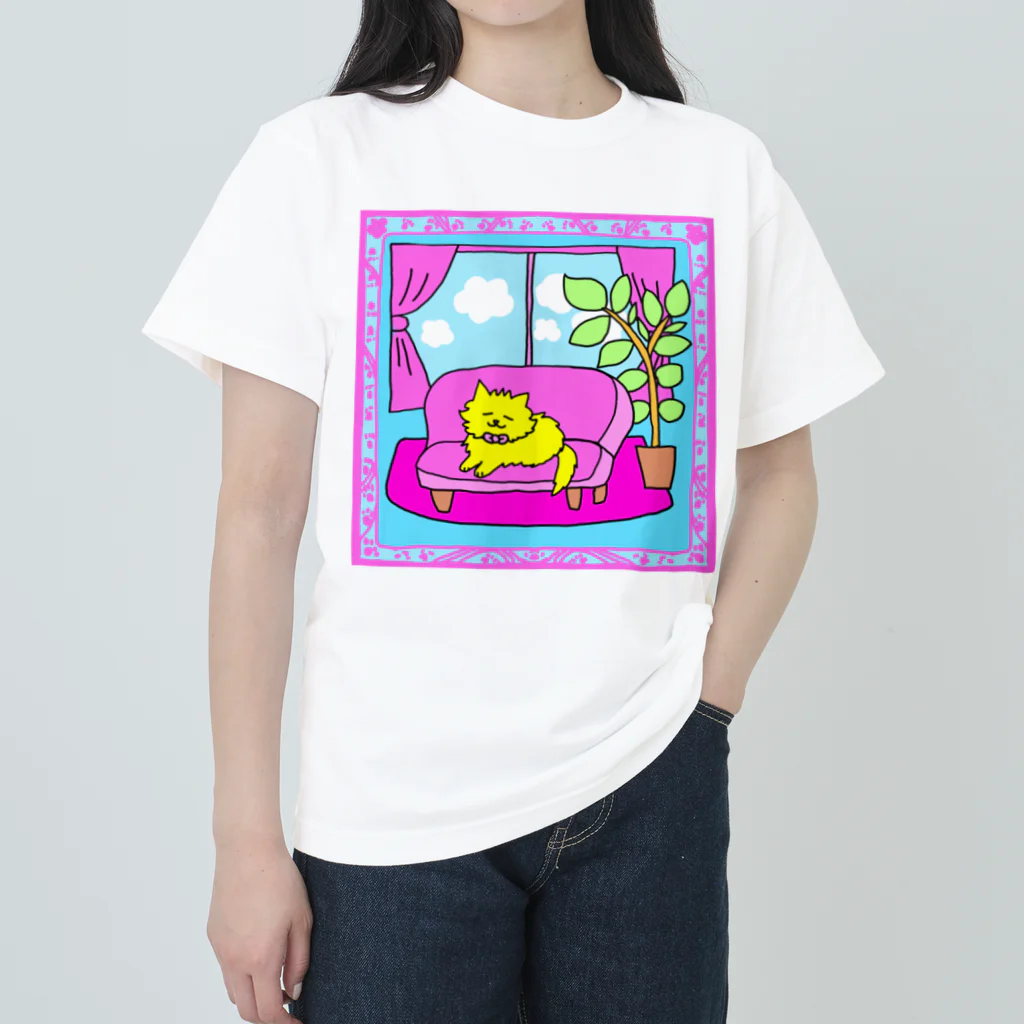 ネコグラシの休憩猫 ヘビーウェイトTシャツ