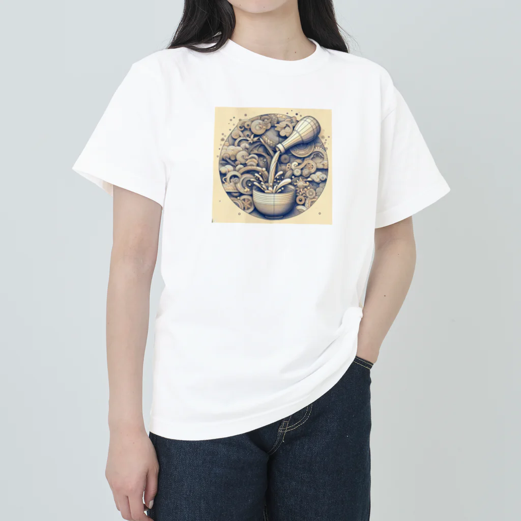 ろっくおんの徳利とお猪口 Heavyweight T-Shirt