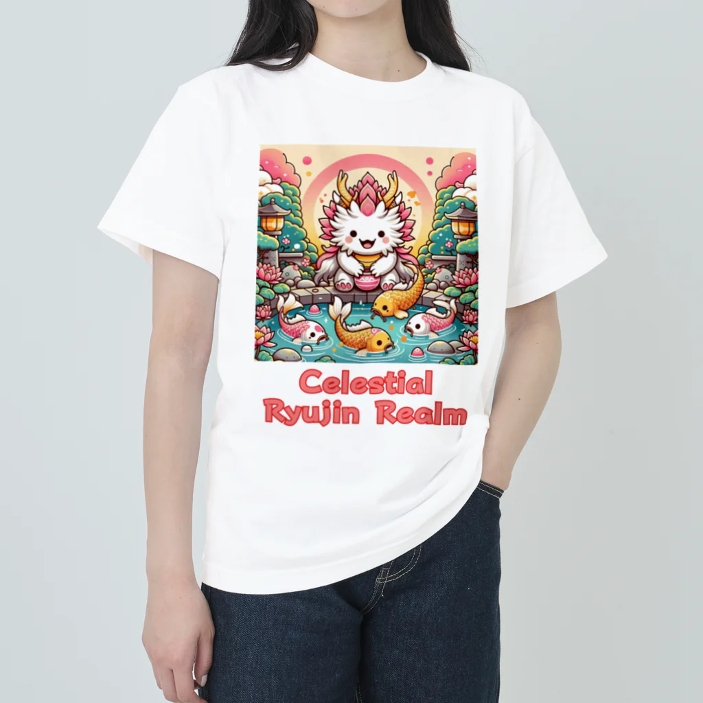 大江戸花火祭りのCelestial Ryujin Realm～天上の龍神社7 ヘビーウェイトTシャツ