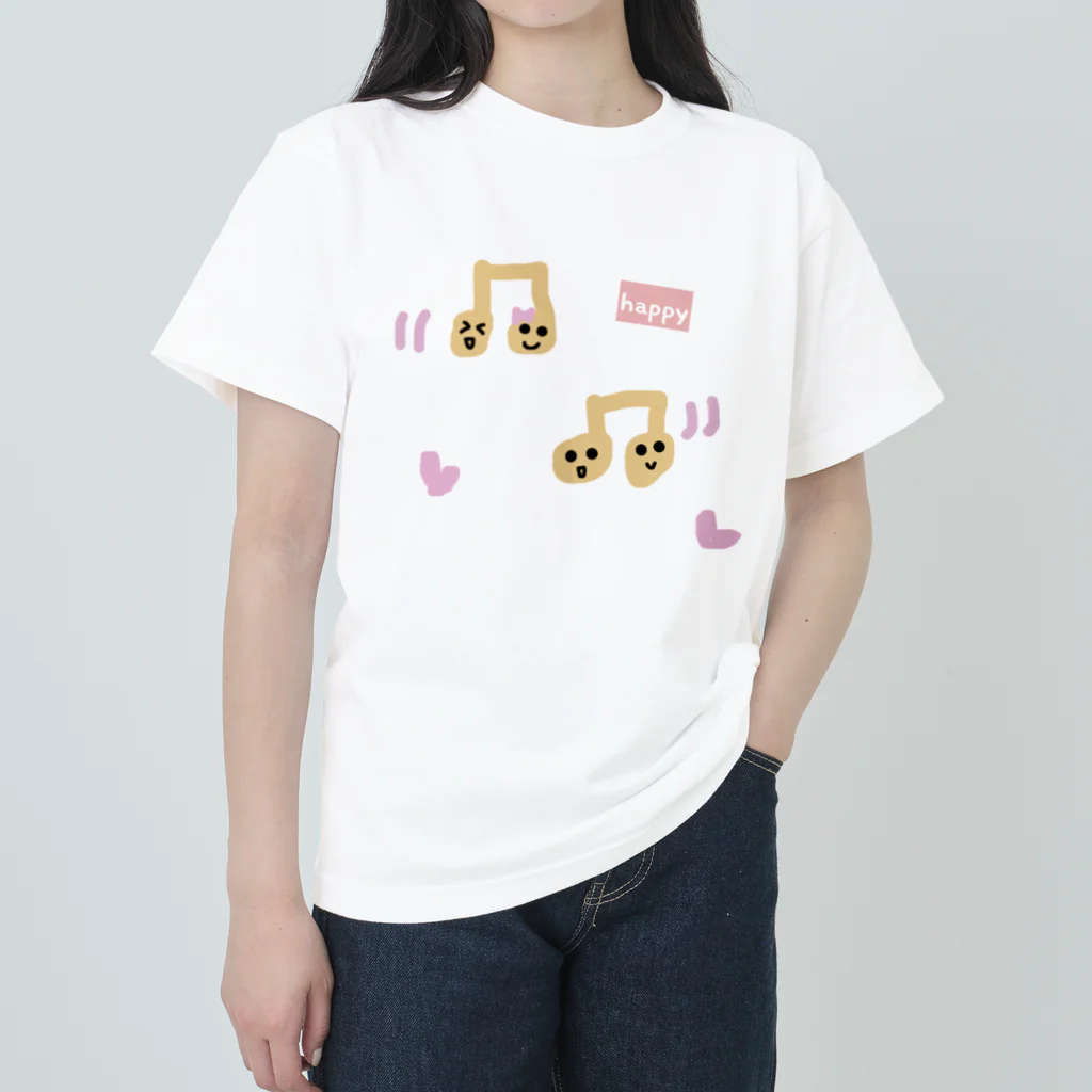 ゆるる〜んベジフルンなショップのゆるっとwonderful   音符 ヘビーウェイトTシャツ