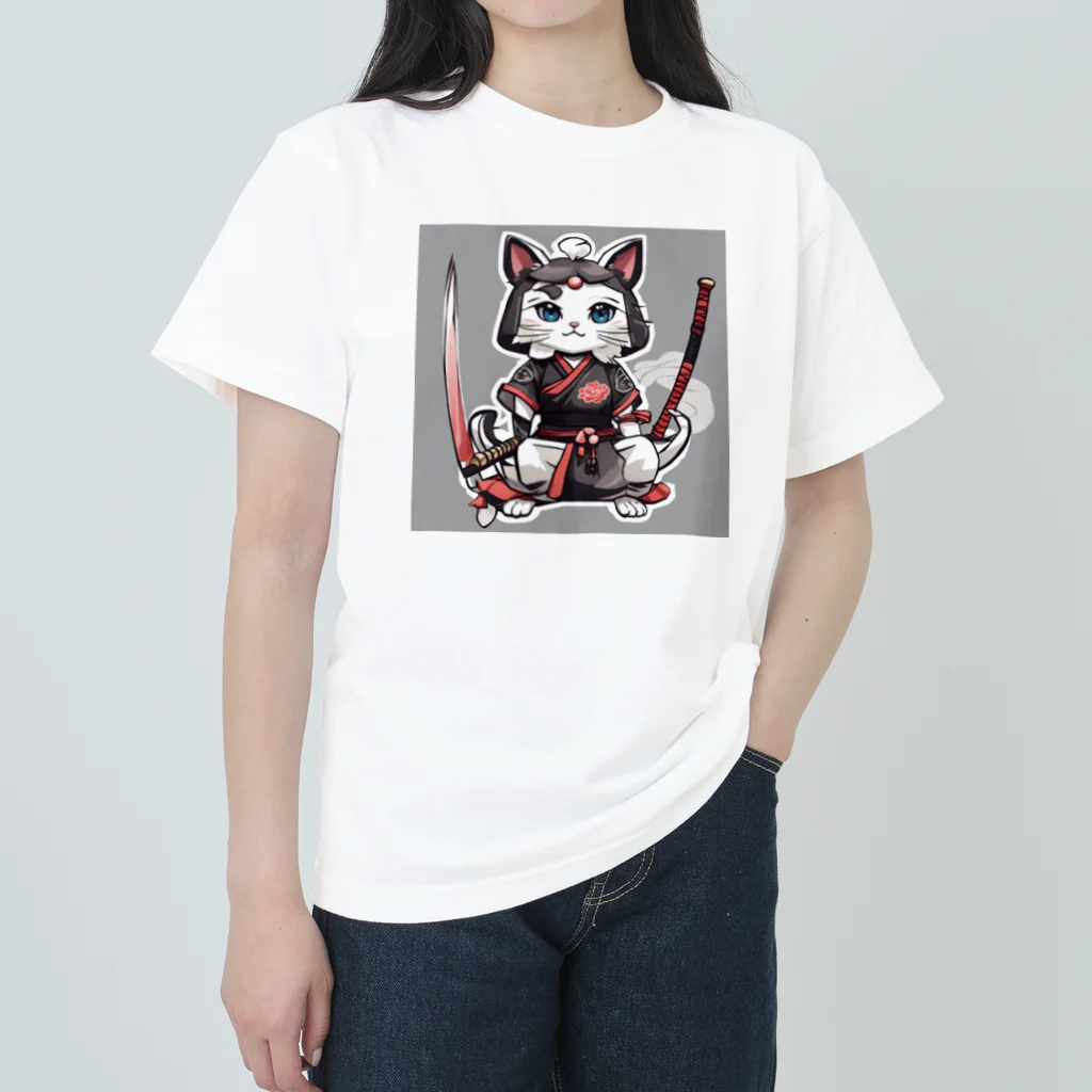 michael−skショップの猫侍 ヘビーウェイトTシャツ