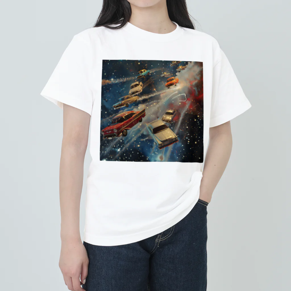 MistyStarkの宇宙を飛び交う車たち Heavyweight T-Shirt