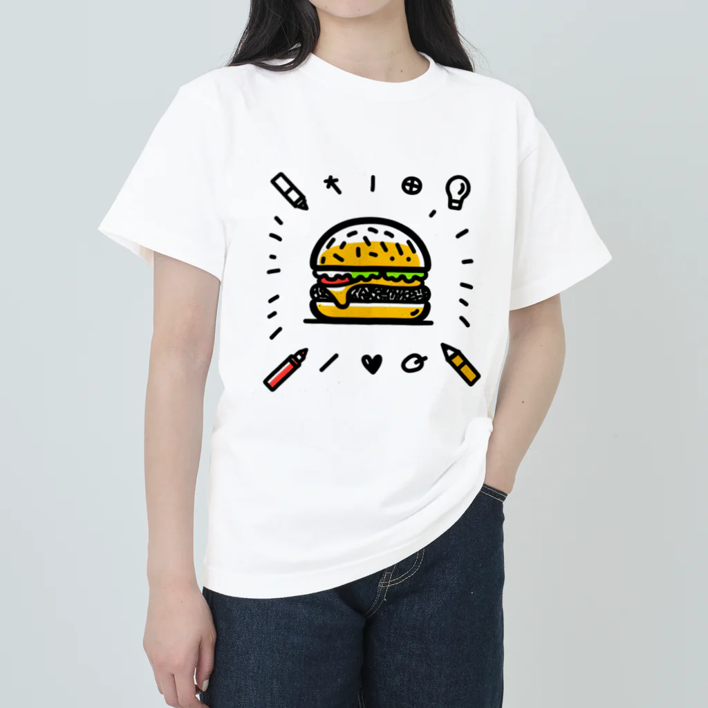 Nのハンバーガーくん ヘビーウェイトTシャツ