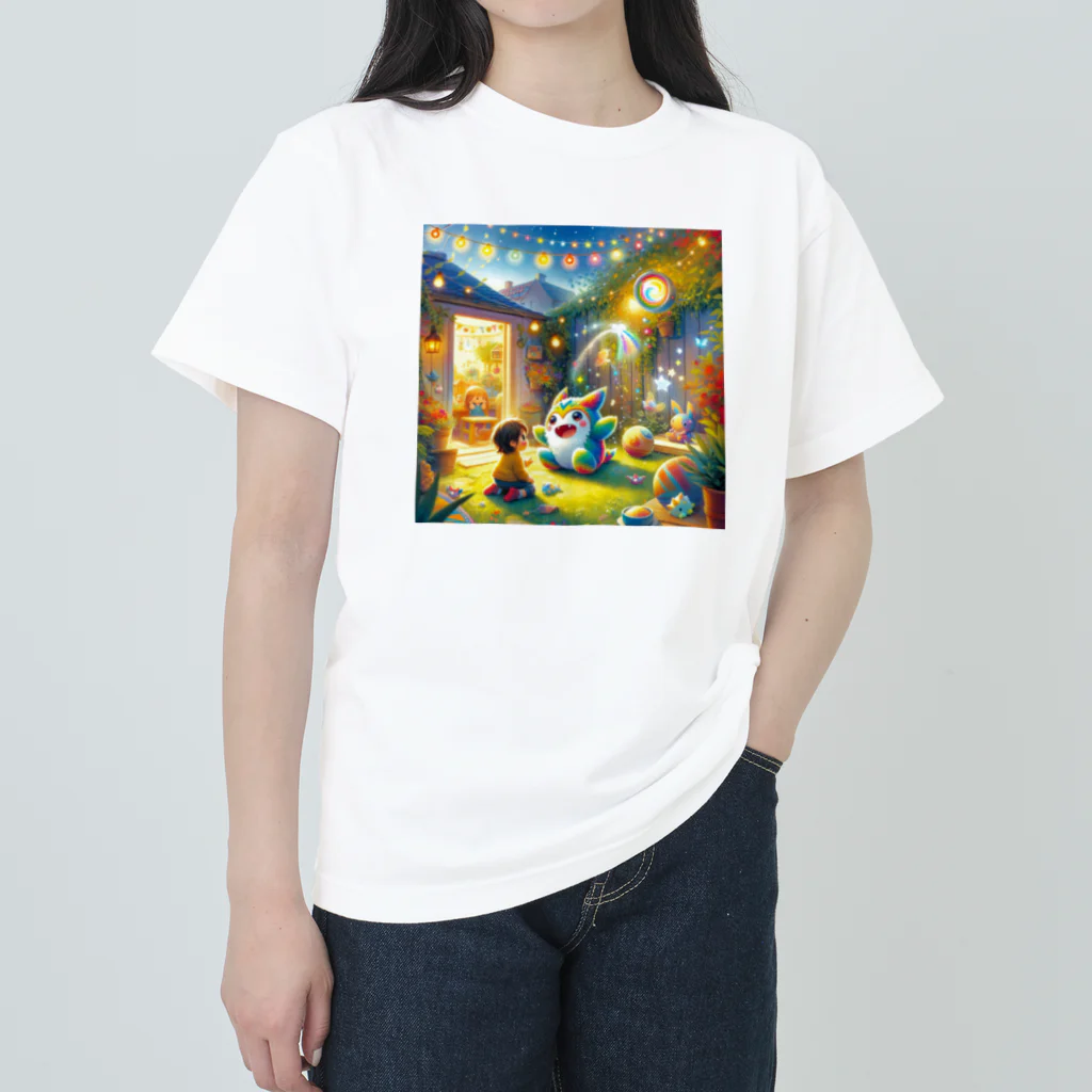 ほっこり絵音舎のふしぎなおともだち Heavyweight T-Shirt