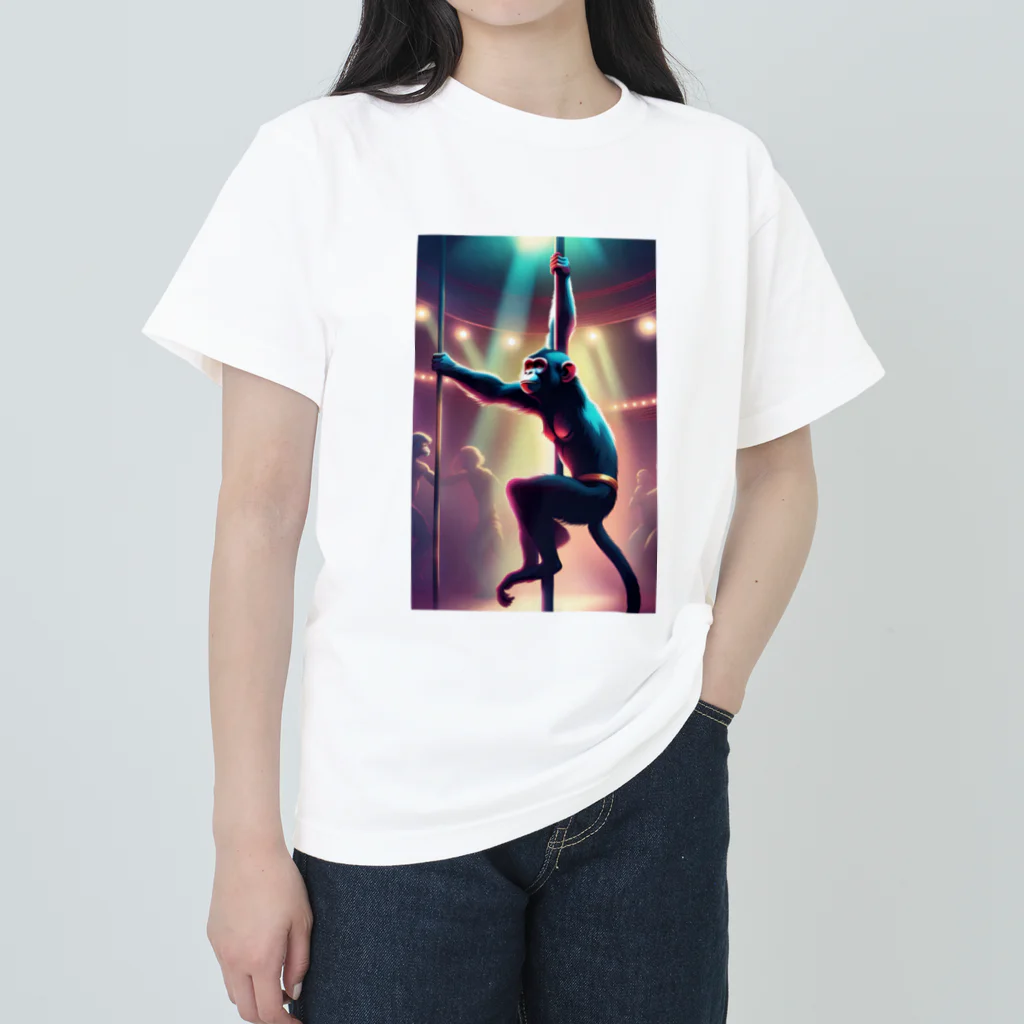 kunomakiのポールダンスモンキー ヘビーウェイトTシャツ