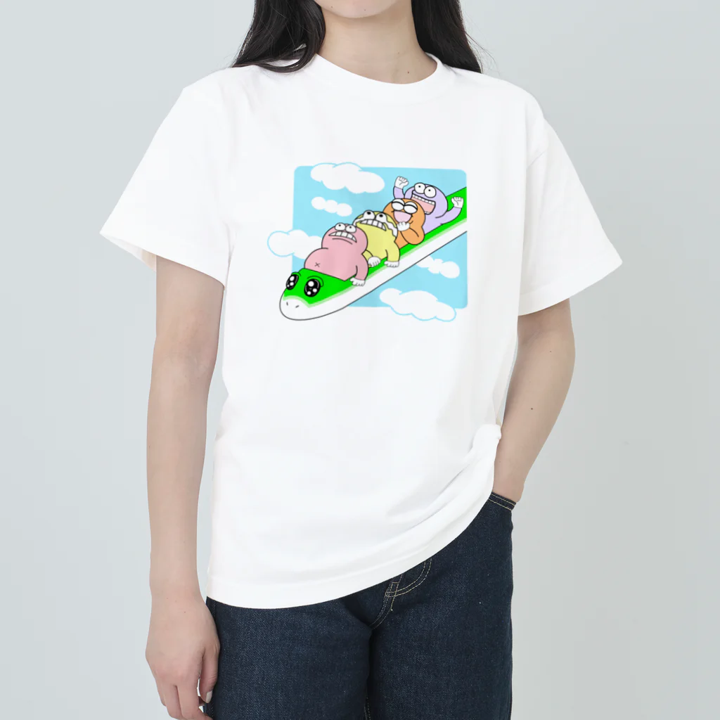 biskuのギャーー！！(ジェットコースター) ヘビーウェイトTシャツ