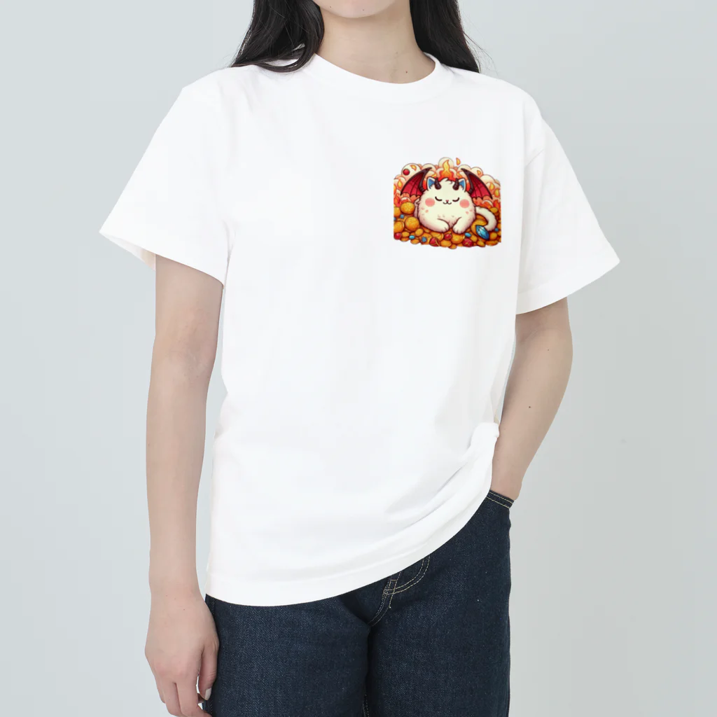 nekodoragonのおやすみ！猫ドラゴン　背景透過ver Heavyweight T-Shirt