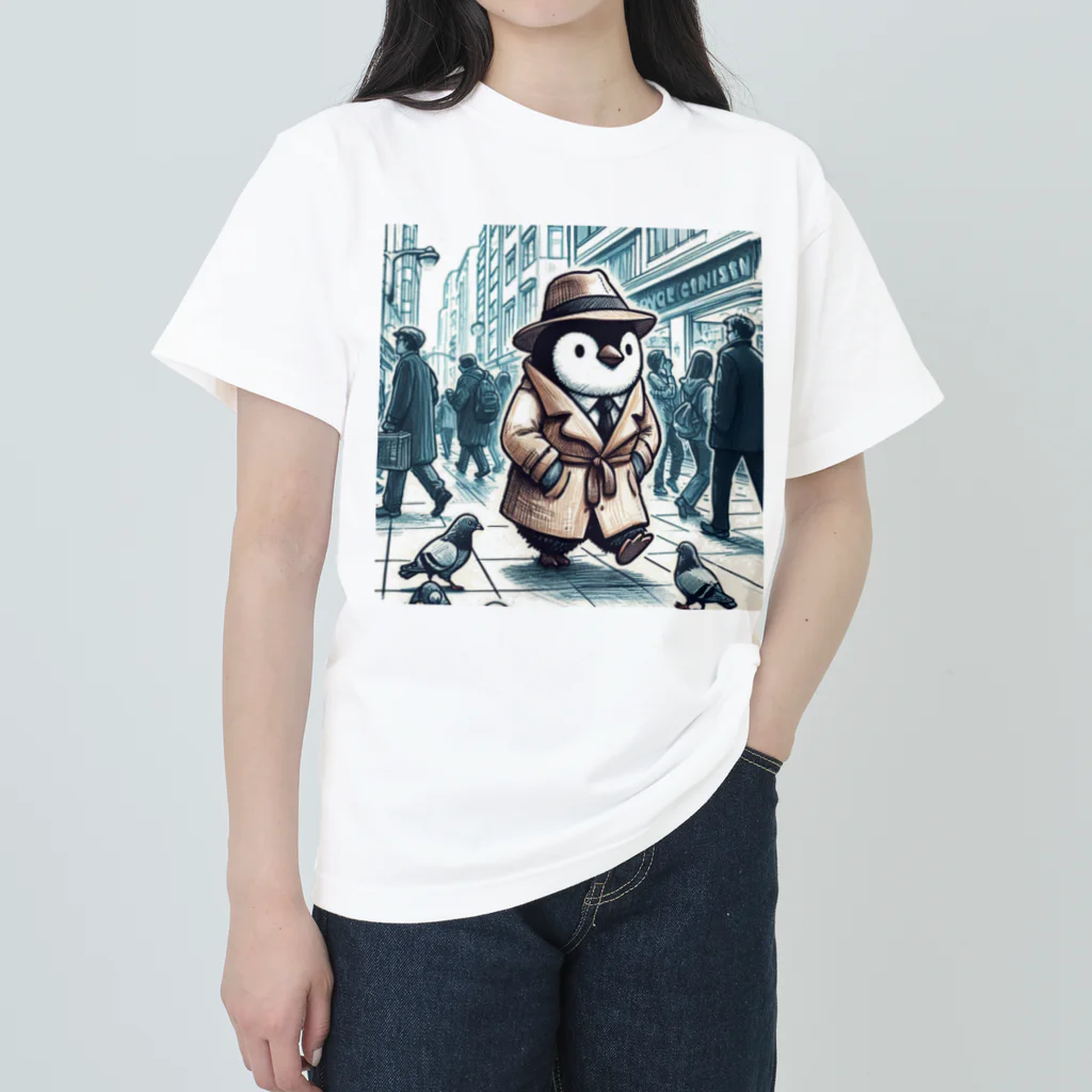 連想系の都会ペンギン ヘビーウェイトTシャツ