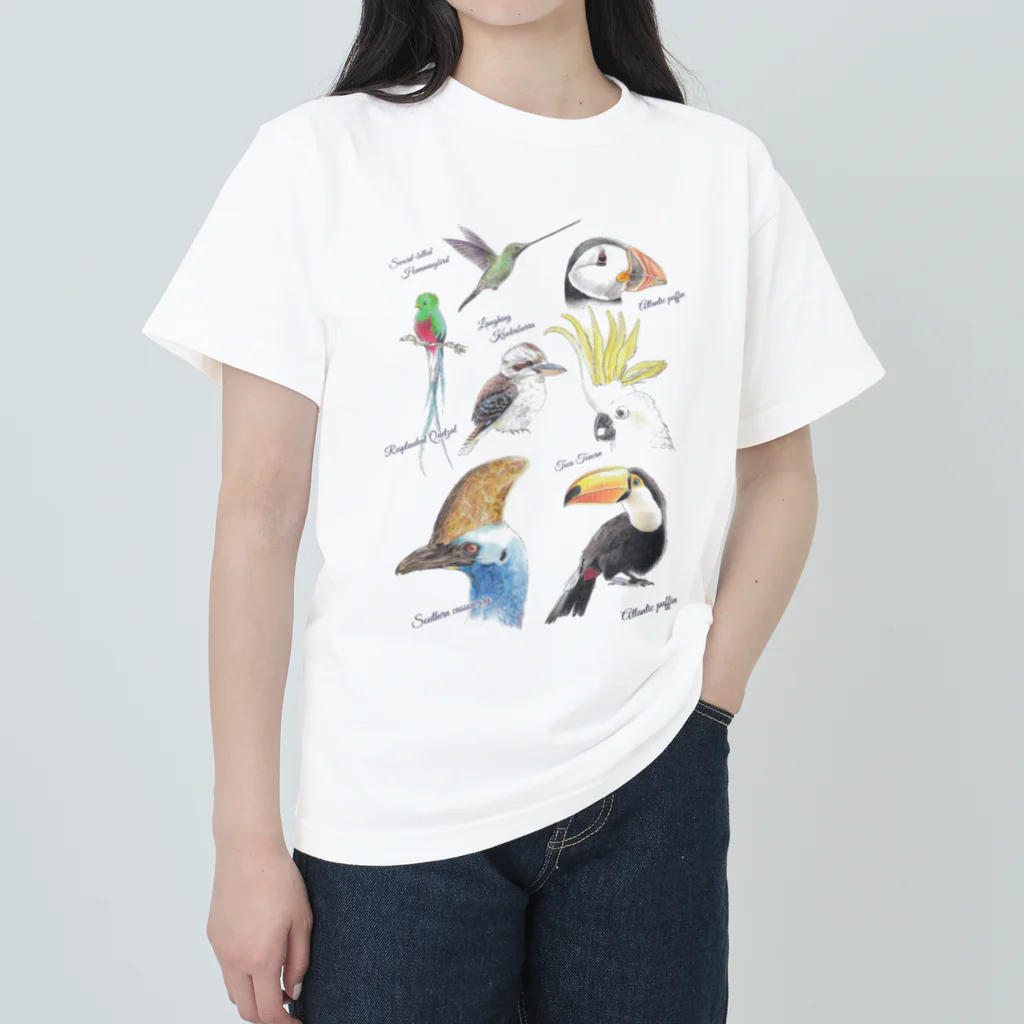 DOTEKKOの世界の鳥 （英名入り） Heavyweight T-Shirt