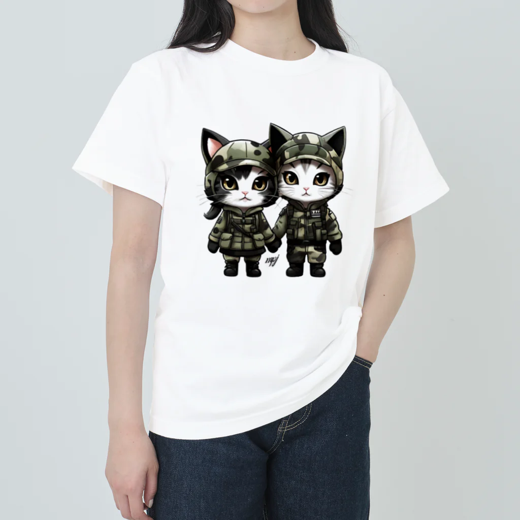 RANRAN2432MPJのLOVEニャンズ【迷彩服】 ヘビーウェイトTシャツ